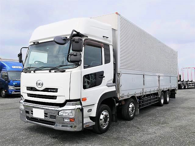 [Lease vehicle] 2011 UD Quon, large aluminum wing, 4-axle low floor, high roof, aluminum wheels, Escot V