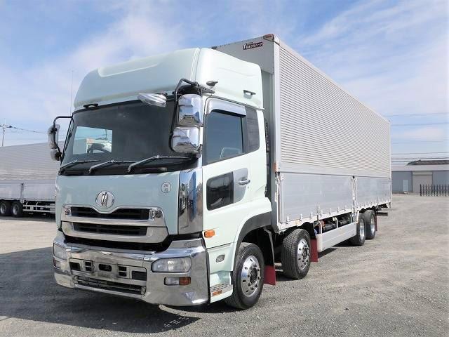 [Lease vehicle] 2008 model UD Trucks Quon, large aluminum wing, 4-axle low floor, rear air suspension, high roof, aluminum wheels