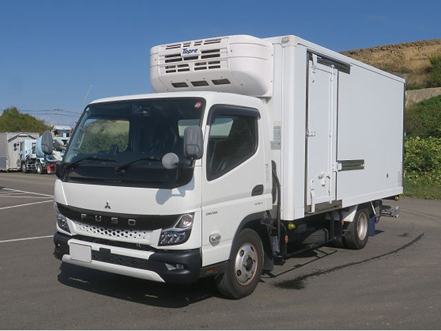 [Lease-only vehicle] Reiwa 3 model Mitsubishi Fuso Canter 2t refrigerated van wide long Topre (low temperature setting: 75mm insulation) with storage PG [Semi-medium license compatible *Excluding 5t limited]