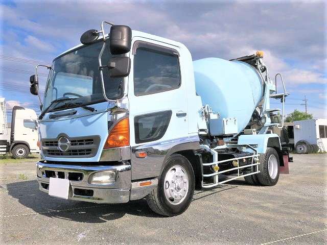 [Vehicles for lease only] 2006 Hino Ranger Heavy-duty concrete mixer truck, Kayaba, drum capacity 5.6m3, load capacity 6.92t, electric hopper cover ★ Actual mileage on the meter: approx. 400,000km! ★