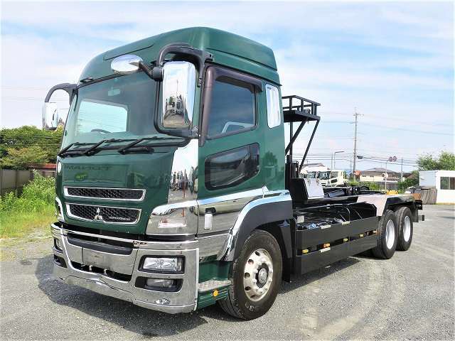 [Vehicles for lease only] 2013 Mitsubishi Fuso Super Great, large arm roll, 22t, Shinmaywa twin hoist, 2 differentials, load capacity 10.1t, high roof, remote control 