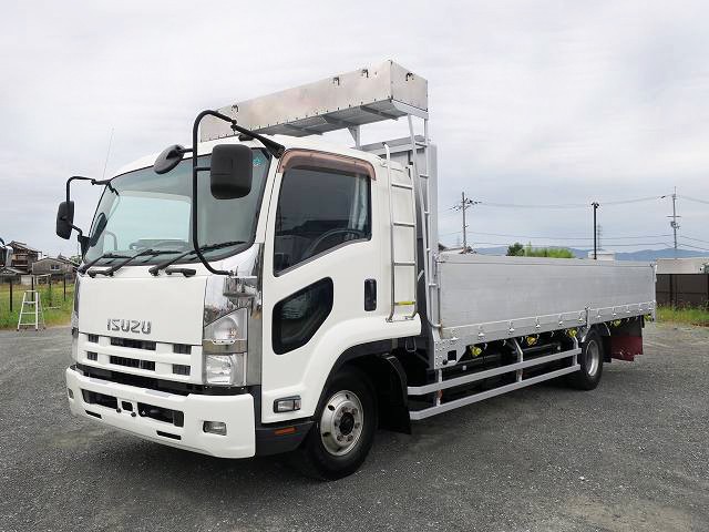 [Vehicle for lease only] 2013 Isuzu Forward, medium-sized flat body, aluminum block, 3-way opening, 6200 wide, 240 horsepower, rear air suspension, aluminum wheels