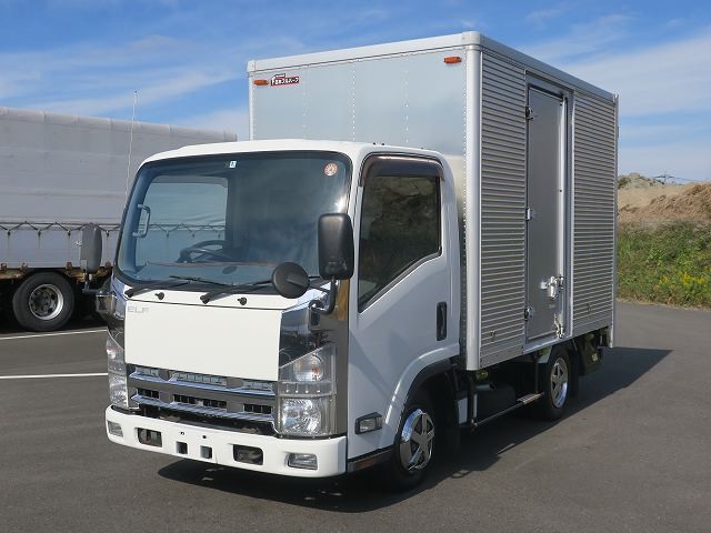 2012 Isuzu Elf 2t aluminum van, standard short, interior height 203cm, left side door, full low floor, 150 horsepower [Semi-medium-sized (5t only) license compatible *Old standard license OK]