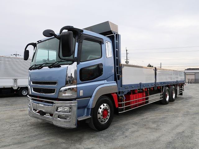 2012 Mitsubishi Fuso Super Great, large flatbed aluminum block, 5-way opening, high floor, 3-axle, all-wheel air suspension, aluminum wheels