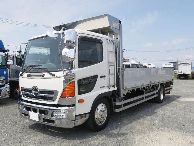 [Vehicles for lease only] 2013 model Hino Ranger, medium-sized flatbed aluminum block, 3-way opening, 6200 standard, 240 horsepower, aluminum wheels 