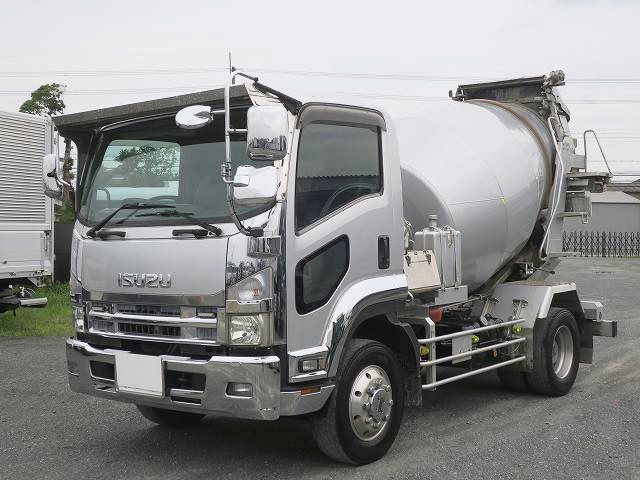 [Vehicles for lease only] 2007 model Isuzu Forward heavy-duty concrete mixer truck, manufactured by Shinmaywa, drum capacity 5.6m3, load capacity 6.92t, electric hopper cover 