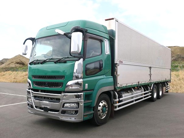 2012 Mitsubishi Fuso Super Great, large aluminum wing, high-floor 3-axle, high roof, aluminum wheels