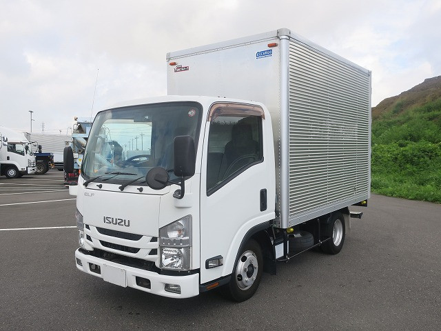 2016 Isuzu Elf 2t aluminum van, standard short, cargo bed height 213cm, fully low floor, 150 horsepower, 2-stage lashing rail [Semi-medium-sized (5t only) license compatible *Old standard license OK]