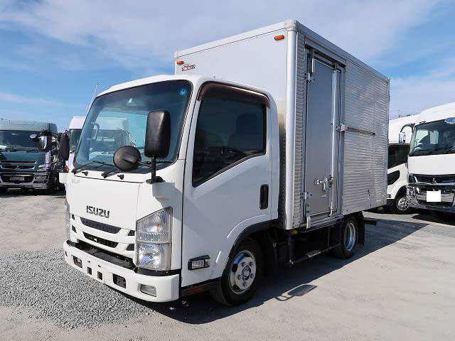 2015 Isuzu Elf 2t aluminum van, standard short, cargo bed height 204cm, left sliding door, full low floor, 2-stage lashing rail, automatic transmission, 150 horsepower [medium-sized (5t only) license compatible *old standard license OK]