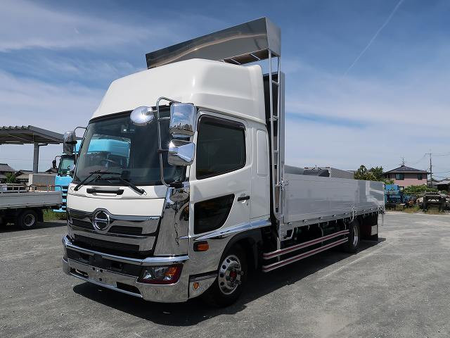 Reiwa 1 model Hino Ranger Medium-sized flat body aluminum block 3-way opening 6200 wide Rear air suspension High roof Aluminum wheels ★Actual mileage on the meter: approx. 430,000 km★
