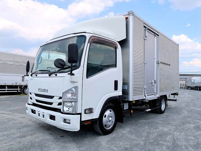 [Vehicles for lease only] 2017 Isuzu Elf 2t aluminum van, wide and long, cargo bed height 216cm, left sliding door, full low floor, 2-stage lashing rails, 150 horsepower