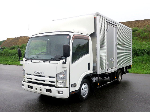 2013 Isuzu Elf 2t Aluminum Van Wide Long Cargo Bed Height 204cm Combination Gate Left Sliding Door Fully Low Floor Lashing Rail 2 Levels 150 Horsepower [Semi-Medium License Compatible *Excluding 5t Limited] *Preliminary Inspection Included*