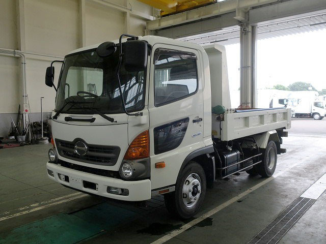 [Vehicles for lease only] 2017 model Hino Ranger medium-sized dump truck, Far East-made L-gate, electric cobo lane 