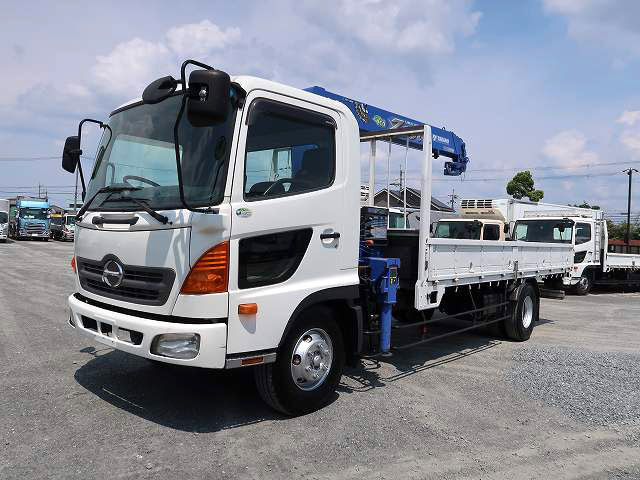 [Vehicle for lease only] 2011 Hino Ranger flatbed truck with medium-sized crane, 5400 standard, Tadano 4-stage boom, radio-controlled 