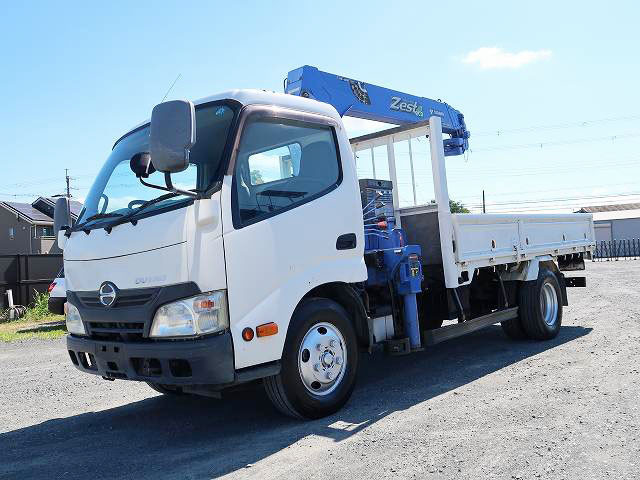 [Vehicles for lease only] 2012 Hino Dutro flatbed with 3t crane, Tadano 4-stage boom, 2.63t lifting, hook-in, radio-controlled [medium-sized license required *excluding 5t limited]