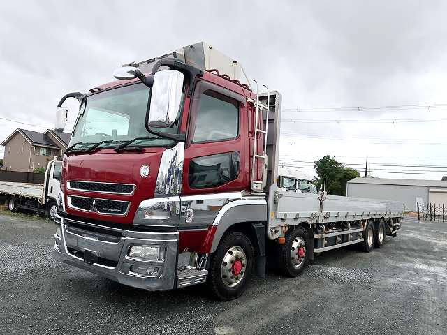 2015 Mitsubishi Fuso Super Great, large flatbed aluminum block, 5-way opening, 4-axle low floor, 420 horsepower, aluminum wheels