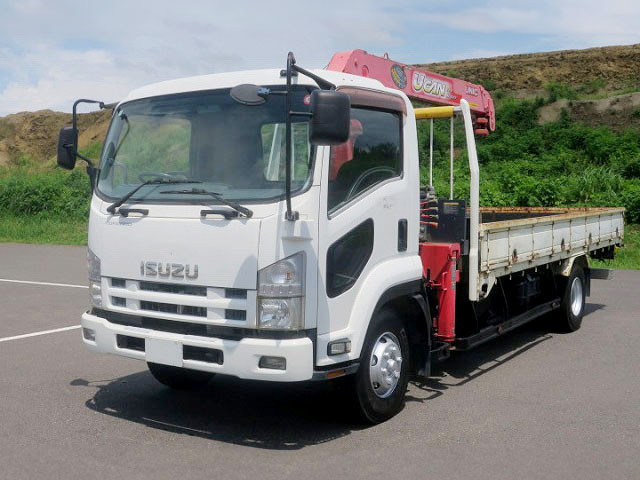 [Vehicle for lease only] 2011 Isuzu Forward, flatbed with medium-sized crane, Furukawa Unic 3-stage boom, 2.93t lifting capacity 