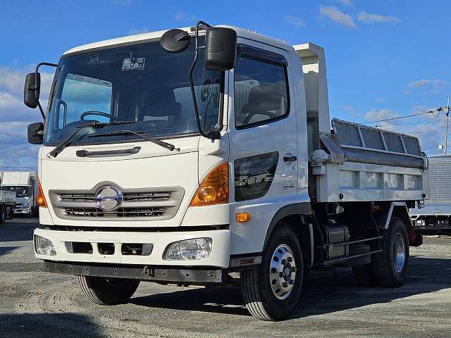 [Vehicle for lease only] 2017 model Hino Ranger medium-sized dump truck, made by Kyokuto, with electric cobo lane, aluminum wheels