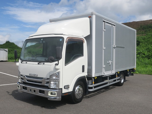 2015 Isuzu Elf 2t aluminum van, wide and long, cargo bed height 214cm, combination gate, left sliding door, full low floor, 2-stage lashing rail, 150 horsepower [medium-sized license compatible *excluding 5t limited]