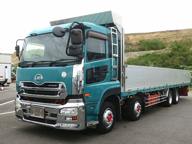 2012 UD Trucks Quon Large flatbed aluminum block 3-way opening 4-axle low floor ★Approximately 560,000km on the meter★