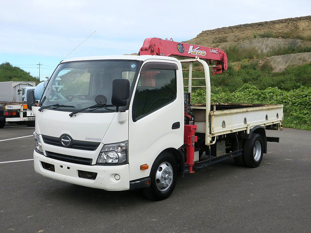 2016 Hino Dutro 3t crane with flatbed, standard long, Furukawa Unic 3-stage, hook-in [medium-sized license required *excluding 5t limited]