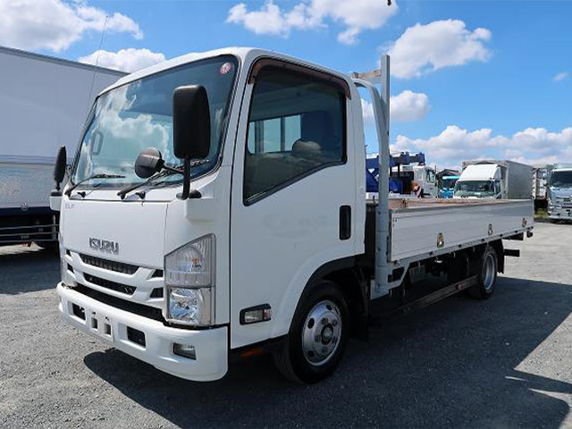 2017 Isuzu Elf 2t flatbed aluminum block wide long low floor 150 horsepower [Semi-medium size (5t limited) license compatible *Old standard license OK]