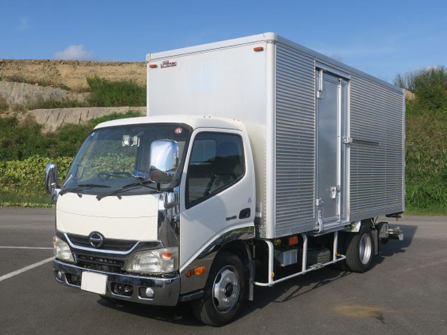 [Vehicles for lease only] 2013 Hino Dutro small aluminum van, load capacity 2.45kg, standard long, cargo bed height 210cm, storage PG, double sliding doors, lashing rails, two-stage [Semi-medium-sized license compatible *Excluding 5t limited]