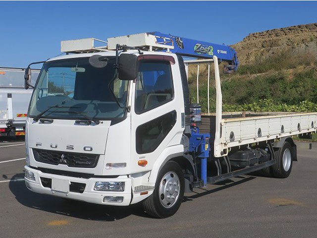 [Vehicles for lease only] 2015 Mitsubishi Fuso Fighter, flatbed truck with medium-sized crane, Tadano 4-speed, radio-controlled, hook-in, 220 horsepower 