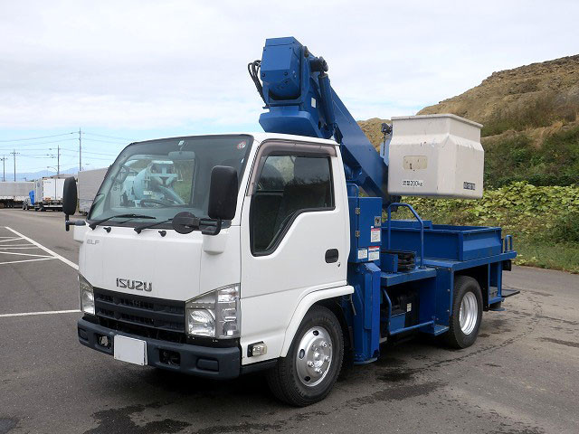 [Vehicles for lease only] 2012 Isuzu Elf Compact work platform vehicle Tadano AT-121TG Maximum ground clearance 12m 150 horsepower [Semi-medium license compatible *Excluding 5t limited]