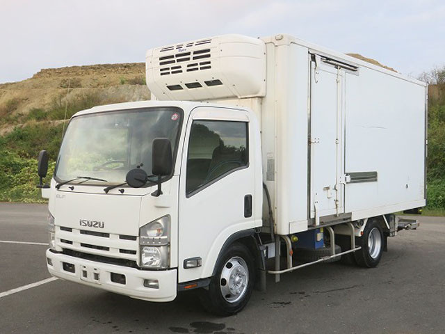 2014 Isuzu Elf Small Refrigerated Van Wide Long with Storage PG Toprec -30°C Setting 2-Layer Standby with Cooling Curtain Left Sliding Door 2-Tier Lashing Rail 150HP [Semi-Medium License Compatible *Excluding 5t Limited]