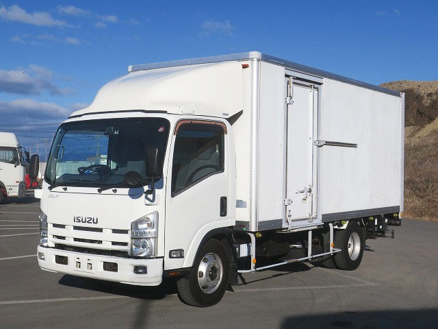 2012 Isuzu Elf Small Aluminum Van, Load Capacity 3.85t, Wide and Extra Long, Interior Height 208cm, Left Sliding Door, Combination Gate, 2-Tier Lashing Rail, 150HP [Semi-Medium License Compatible *Excluding 5t Limited]