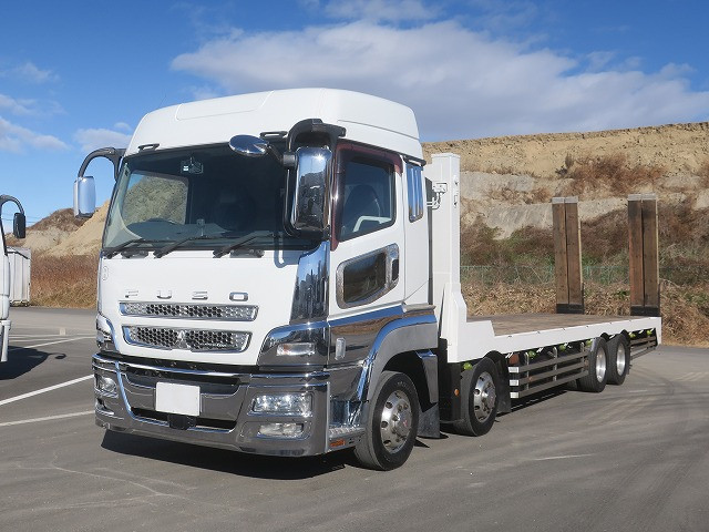 2012 Mitsubishi Fuso Super Great Large Self Loader 4-axle low bed Long jack Radio-controlled winch Automatic stepping board Aluminum wheels ★Inspection valid until November 2015★