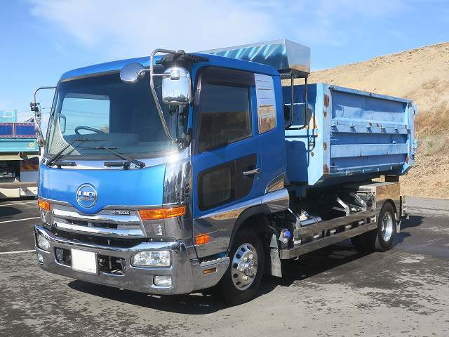 [Vehicle for lease rental only] 2013 model UD Trucks Condor medium-sized arm roll, Kyokuto twin hoist, aluminum wheels