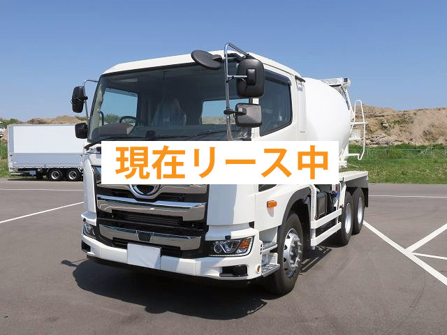 [Lease vehicle] Reiwa 3 model Hino Profia large concrete mixer with 2 differentials and Kayaba drum capacity of 8.7 m3, electric hopper lid