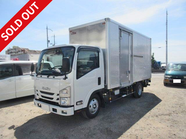 2017 Isuzu Elf small aluminum van, standard long, 3t capacity, with combination gate, left side door