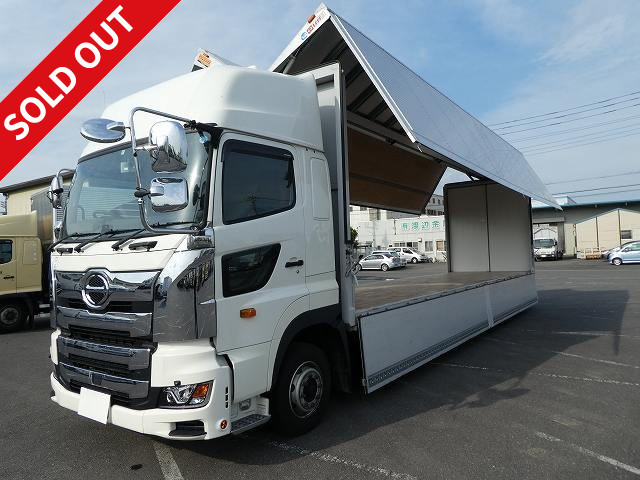 Now on lease! 2017 Hino Profia, 4-axle low-floor, large aluminum wing, high roof, rear air suspension, retarder included, dealer inspection record book included