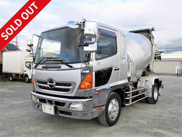 2007 model Hino Ranger heavy-duty concrete mixer truck, ShinMaywa Industries, drum capacity 6.0m3