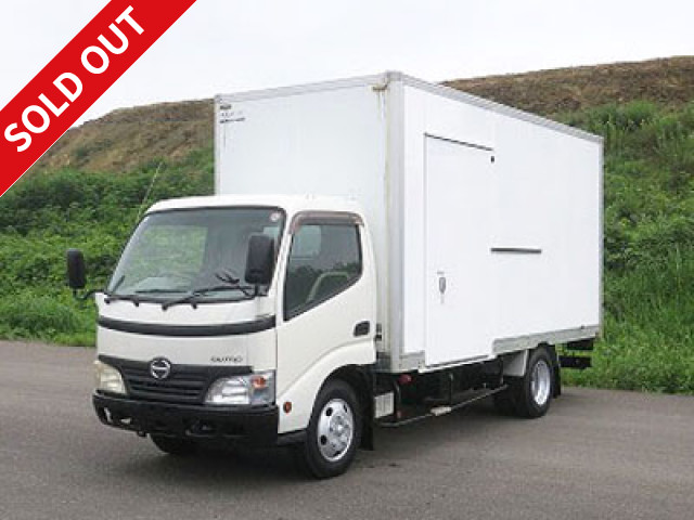 2008 Hino Dutro small aluminum van, load capacity 1.85t, standard long, cargo bed height 218cm, left sliding door, full low floor, 2-stage lashing rail [Semi-medium-sized (5t only) license compatible *Old standard license OK]