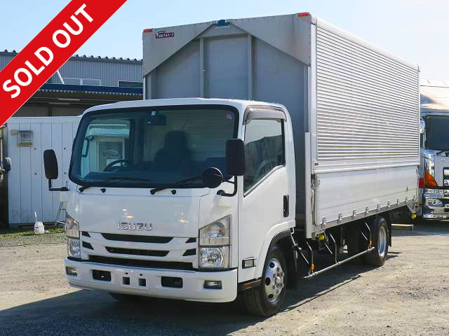 2018 Isuzu Elf 3t Aluminum Wing Wide Extra Long Cargo Bed Height 222cm Fully Low Floor 150 Horsepower [Semi-Medium License Compatible *Excluding 5t Limited]