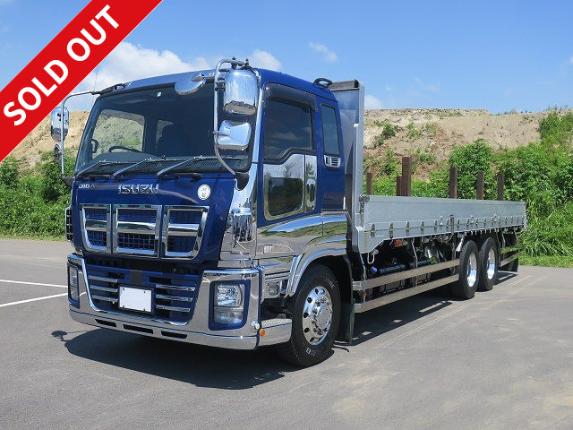 2012 Isuzu Giga Large flatbed aluminum block 3-way opening High floor 3-axle Retarder 380 horsepower Aluminum wheels ★ Actual mileage on the meter: approx. 480,000 km! ★