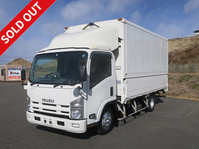 2007 Isuzu Elf 2t aluminum wing wide long cargo bed height 214cm 150 horsepower full low floor lashing rail 2-stage [medium-sized license compatible *excluding 5t limited]