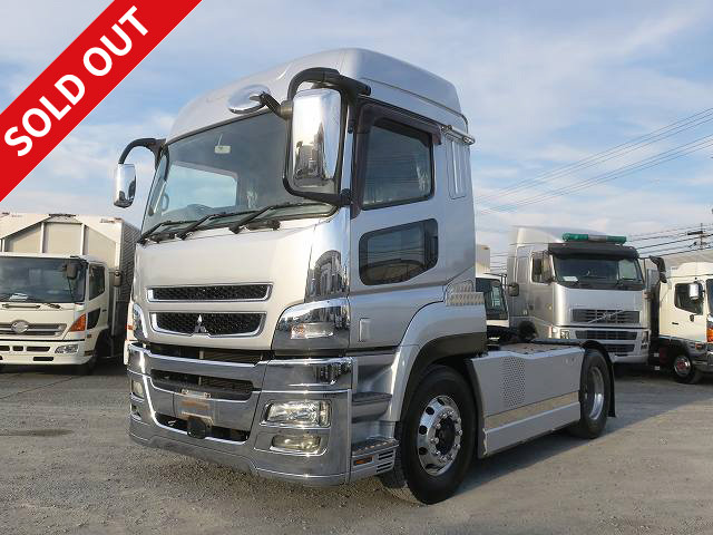 2013 Mitsubishi Fuso Super Great Tractor Head, 5th wheel load 11.4t, 460 horsepower, high roof, aluminum wheels ★Approximately 400,000km on the meter! ★