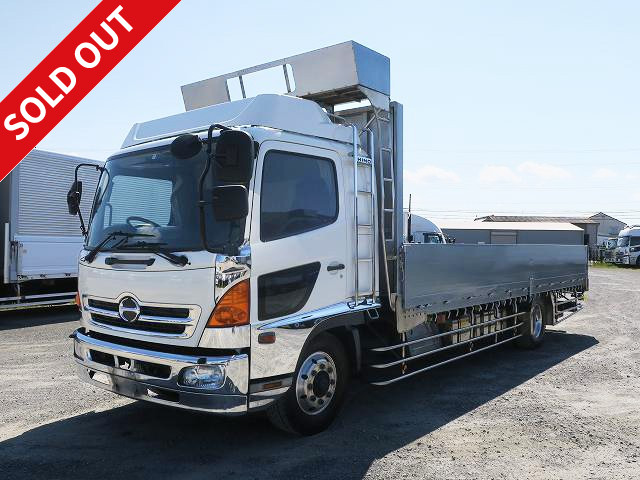 2008 Hino Ranger, extra-large capacity, flatbed aluminum block, 3-way opening, 6700 wide, 4.8t load, rear air suspension, 240 horsepower, aluminum wheels