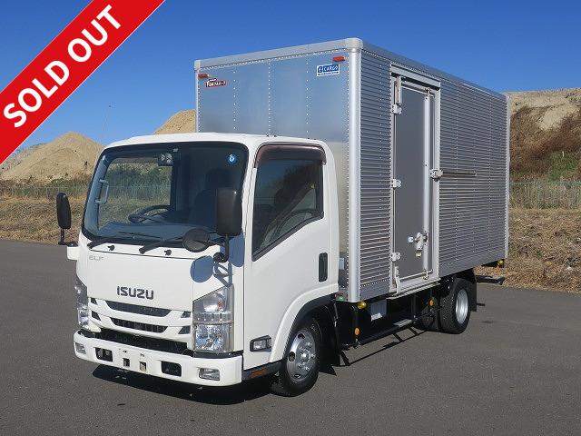 2015 Isuzu Elf 2t aluminum van, standard long, cargo bed height 215cm, left sliding door, full low floor, 2-stage lashing rail, 150 horsepower [medium-sized (5t only) license compatible *old standard license OK]