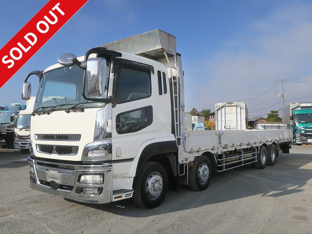 2012 Mitsubishi Fuso Super Great Large flatbed aluminum block 5-way opening 4-axle low floor ★Approximately 580,000km on the meter★