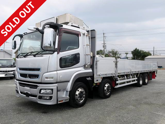 2017 Mitsubishi Fuso Super Great, large flatbed aluminum block, 5-way opening, 4-axle low floor, 420 horsepower, aluminum wheels, ★Actual mileage on meter: approx. 670,000 km★