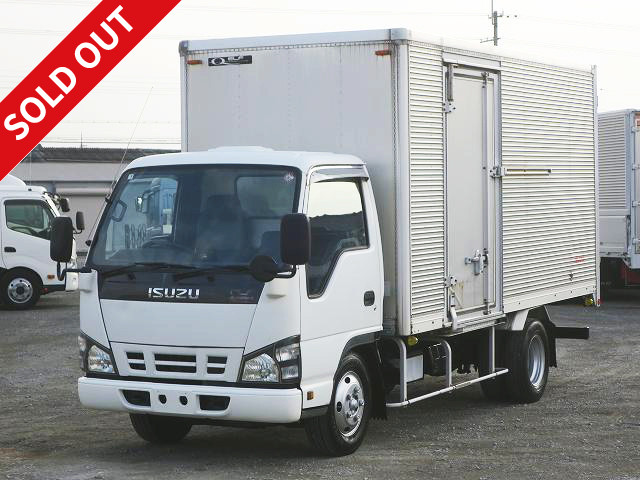 2005 Isuzu Elf 2t aluminum van, standard long, cargo bed height 204cm, left sliding door, full low floor, 2 pedals, 2-stage lashing rail [medium-sized license compatible *excluding 5t limited]