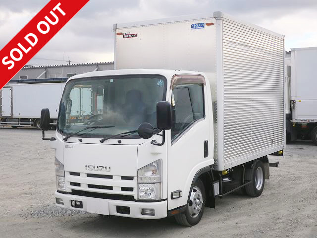 2013 Isuzu Elf 2t aluminum van, standard short, cargo bed height 212cm, full low floor, 2-stage lashing rail, 150 horsepower [medium-sized (5t only) license compatible *old standard license OK]