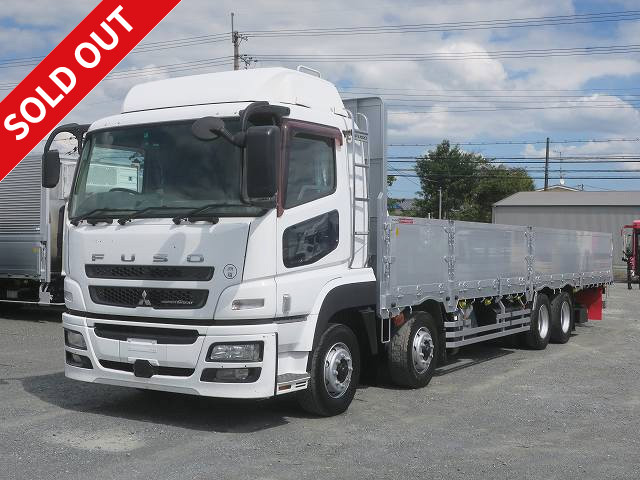 2013 Mitsubishi Fuso Super Great, large flat body aluminum block, 7-way opening, 4-axle low floor, all-wheel air suspension, 380 horsepower, *Approximately 640,000 km on the meter*