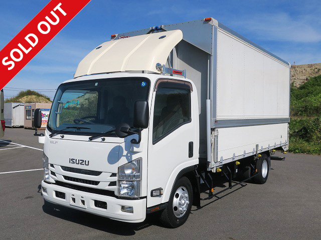 2017 Isuzu Elf 3t Aluminum Wing Wide Extra Long Cargo Bed Height 221cm Fully Low Floor [Semi-Medium License Compatible *Excluding 5t Limited]